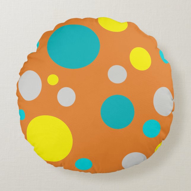 Lucky Colourful Bubbles Round Pillow (Front)