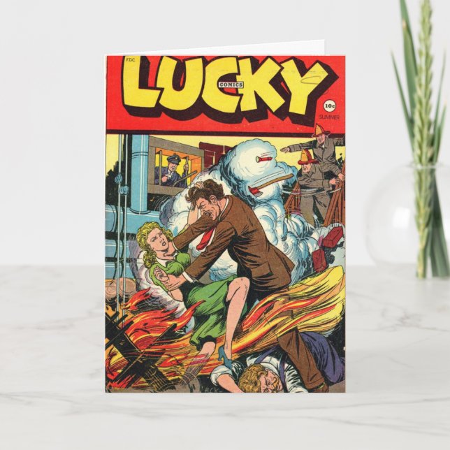 Lucky Comics Greeting Card (Front)