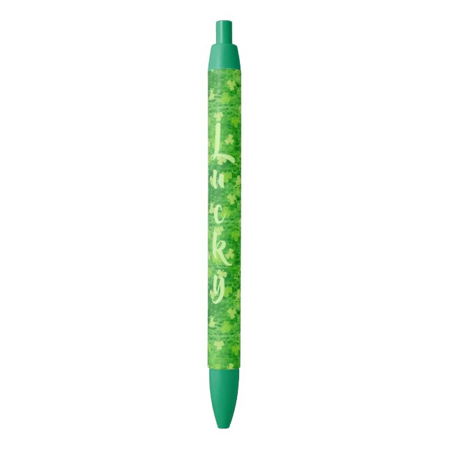 Lucky Custom Shamrock Pen (Front Vertical)