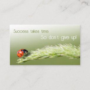 Lucky customers with lucky ladybugs and motivation business card