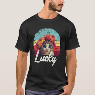 Lucky Cute Cat  Vintage T-Shirt