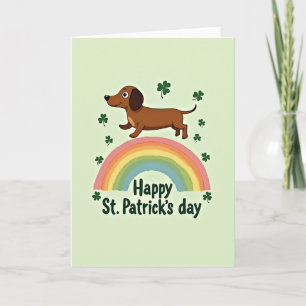 Lucky Dachshund Rainbow Card