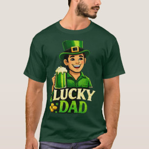 Lucky Dad – St. Patrick’s Day Clover Design T-Shirt