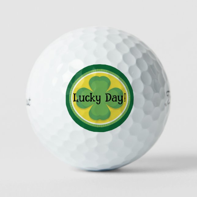 Lucky Day! Customize Shamrock Golf Balls (Front)