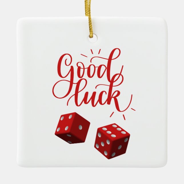 lucky day dices ceramic ornament (Front)