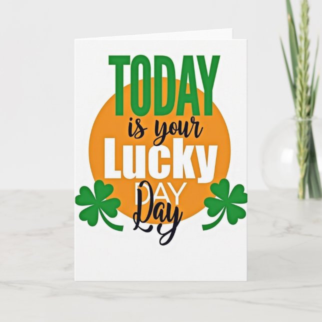 Lucky Day Orange Circle Card (Front)