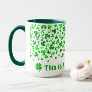 Lucky Day Shamrocks Four Leaf Clover Personalized  Mug