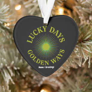 Lucky Days & Golden Ways Retro Sunburst Heritage Ornament