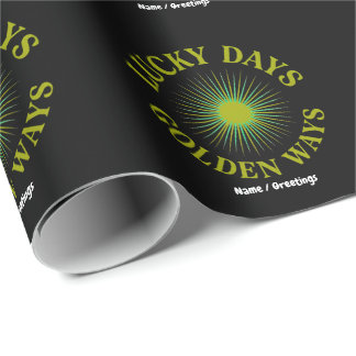 Lucky Days & Golden Ways Retro Sunburst Heritage  Wrapping Paper