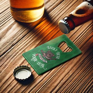 Lucky Devil Poker Club Funny Tasmanian Devil Art Credit Card Bottle Opener