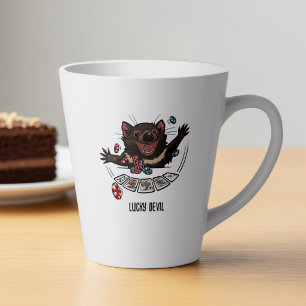 Lucky Devil Tasmanian Devil Art Poker Player Gift  Latte Mug