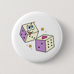 Lucky Dice 2 Inch Round Button