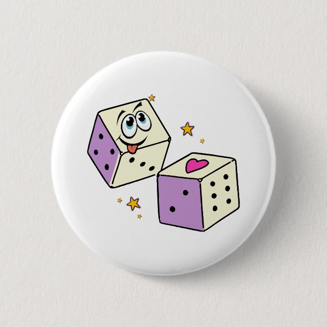 Lucky Dice 2 Inch Round Button (Front)