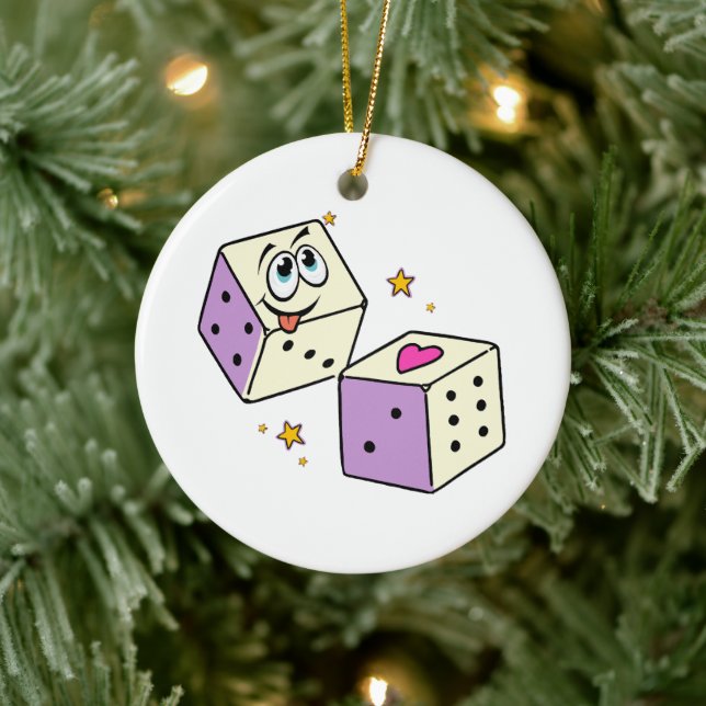 Lucky Dice Ceramic Ornament (Tree)