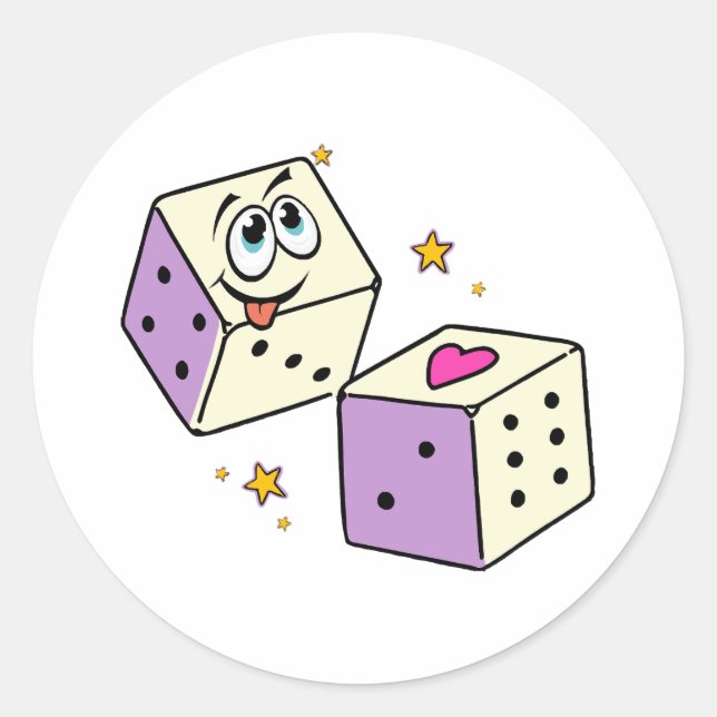 Lucky Dice Classic Round Sticker (Front)
