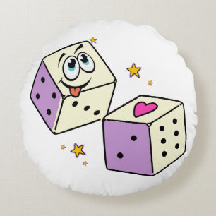 Lucky Dice Round Pillow