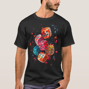 Lucky Dice T-Shirt Colourful Casino Graphic Tee 