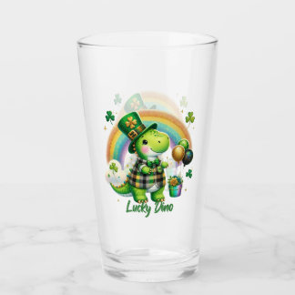 Lucky Dino St. Patrick’s Day Drinking Glass