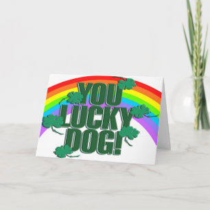 Lucky Dog and Rainbow St. Patrick's Day Card