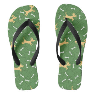 lucky dogs with bones background flip flops