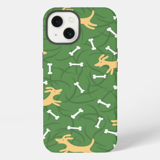 lucky dogs with bones background iPhone case (Back)