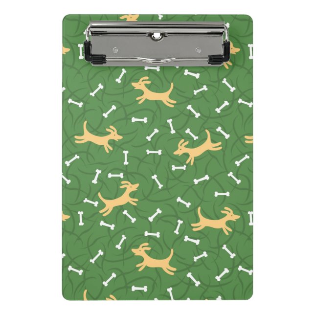lucky dogs with bones background mini clipboard (Front)