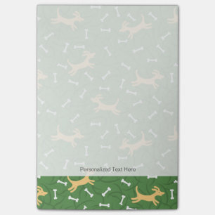 lucky dogs with bones background post-it notes