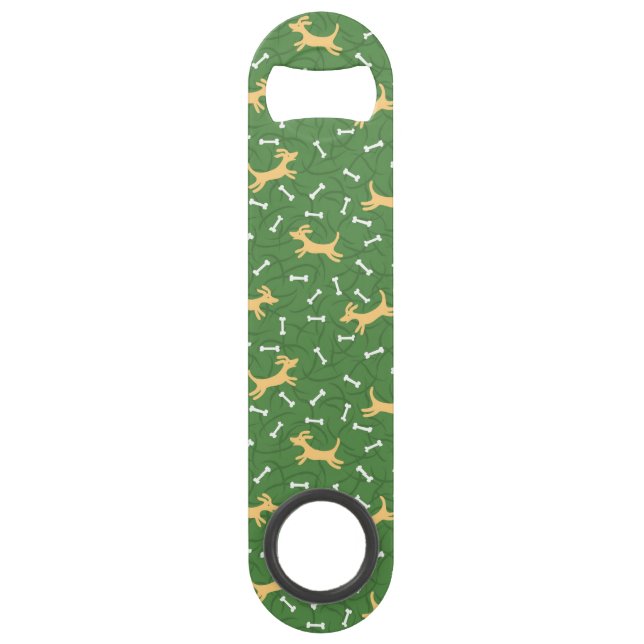 lucky dogs with bones background speed bottle opener (Front)