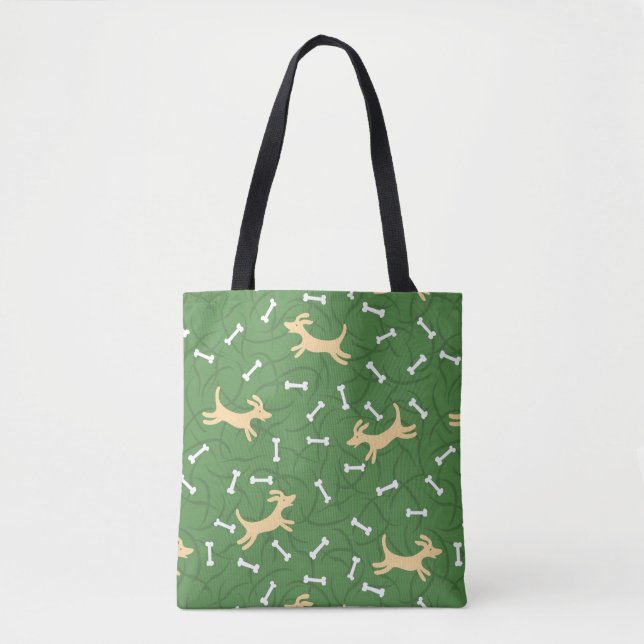lucky dogs with bones background tote bag (Front)