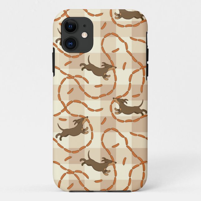 lucky dogs with sausages background Case-Mate iPhone case (Back)