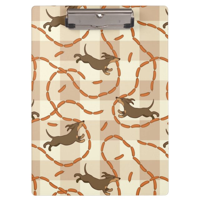 lucky dogs with sausages background clipboard (Front)
