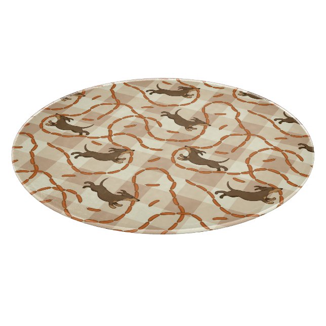 lucky dogs with sausages background cutting board (Corner)