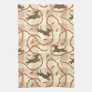 lucky dogs with sausages background kitchen towel