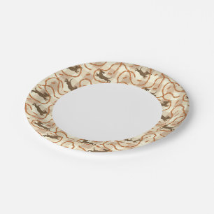 lucky dogs with sausages background paper plate
