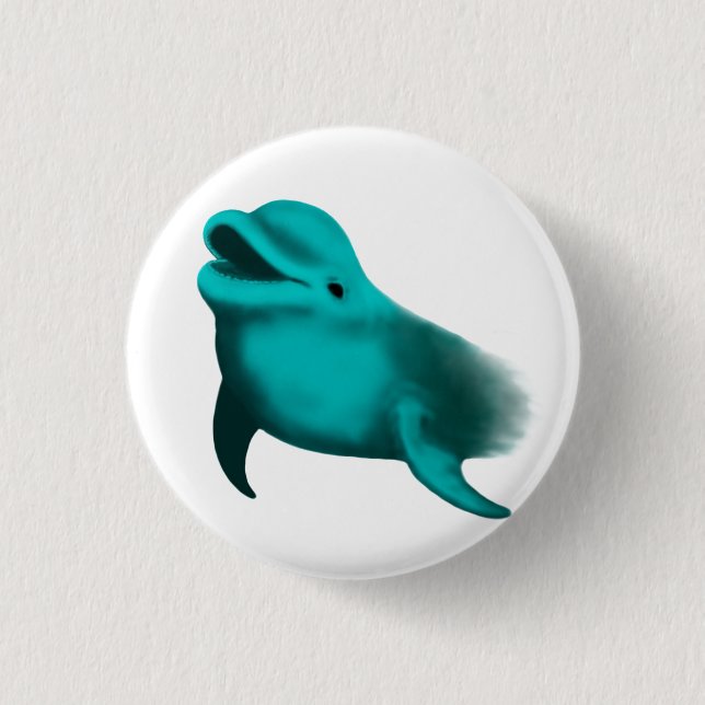 Lucky Dolphin 1 Inch Round Button (Front)