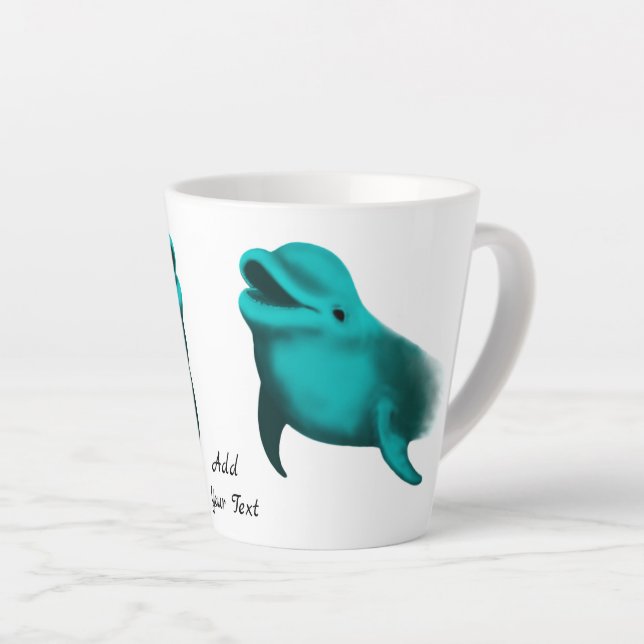 Lucky Dolphin - Add Your Text Latte Mug (Right Angle)