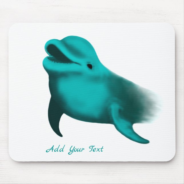 Lucky Dolphin - Add Your Text Mouse Pad (Front)