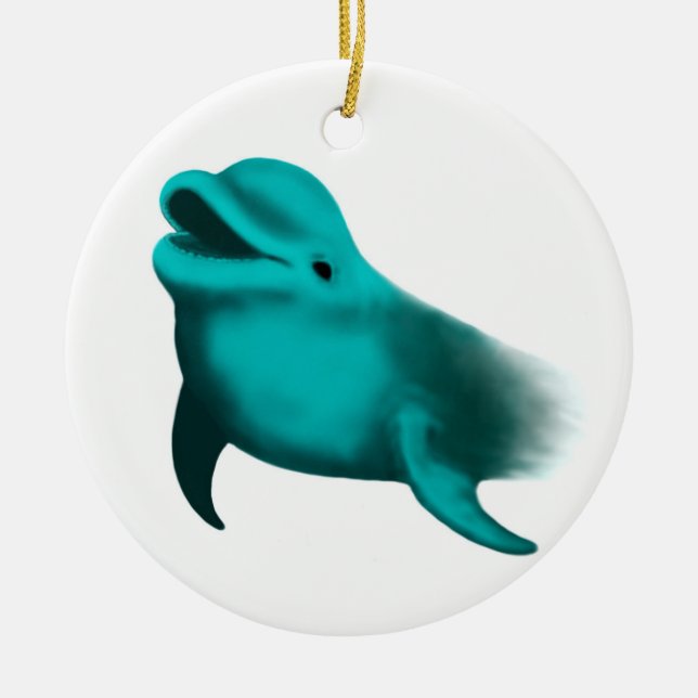 Lucky Dolphin Ceramic Ornament (Front)