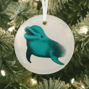 Lucky Dolphin Glass Ornament