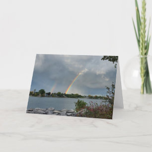 Lucky Double Rainbow Greeting Card