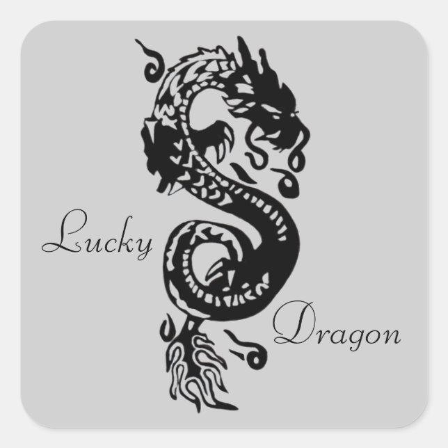 Lucky Dragon Square Sticker (Front)