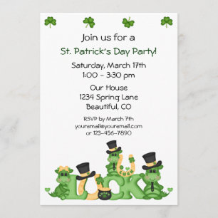 Lucky Dragons St Patrick's Day Party Invitation