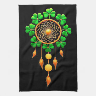 Lucky dream catcher kitchen towel