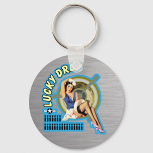 Lucky Drop WWII Nose Art Keychain