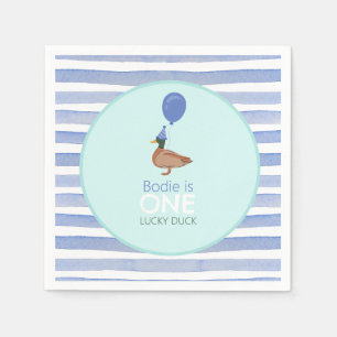 Lucky Duck 1st Birthday Napkin