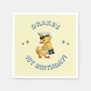Lucky Duck 1st Birthday Party Napkins