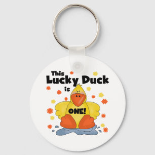 Lucky Duck 1st Birthday  T-shirts and Gifts Keychain