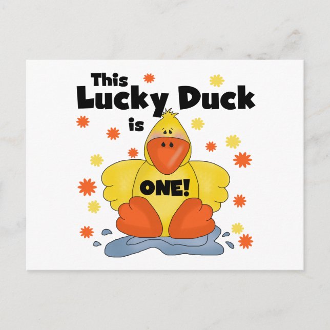 Lucky Duck 1st Birthday  T-shirts and Gifts Postcard (Front)