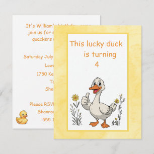 Lucky Duck Birthday Party Digital Download Invite
