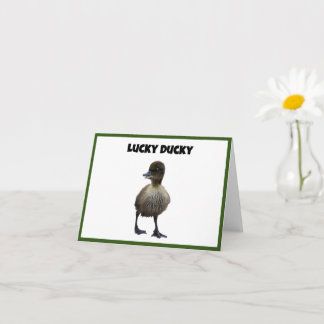 Lucky Duck Funny Cute Duckling Bird Photo Art Card